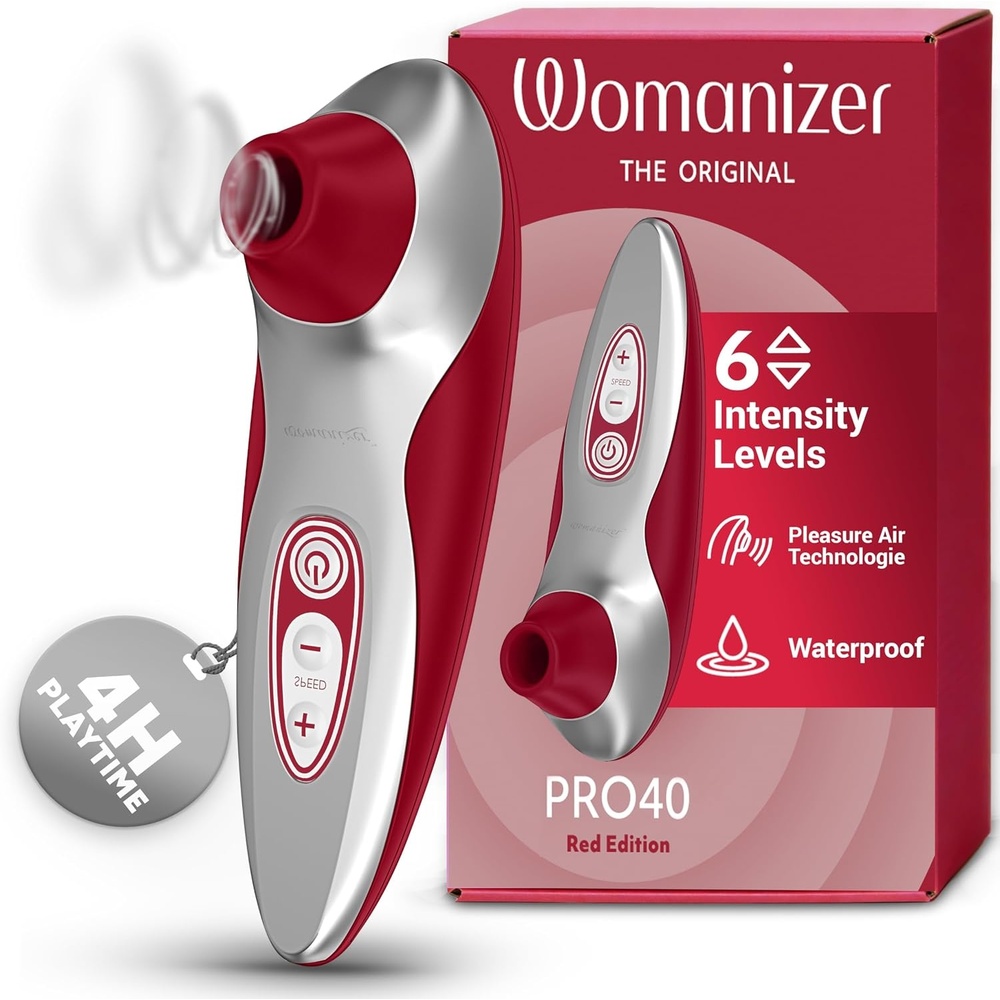 image:imageWomanizer Pro40 Clitoris Vibrator Sex Toy  Clit Stimulator with 6 Suction Speeds  Vibrating Dildo Adult Toys for Women  Clit Sucker Sexual Pleasure Tools for Women  Personal Massager  Rose GoldRed