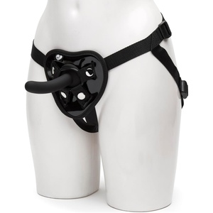 Lovehoney Beginner’s Unisex Strap On Dildo & Harness Kit – 5 Inch Silicone Strap On for Pegging Play – Adjustable Harness Set with 3 O-Rings – Anal Dildo Adult Sex Toy – Couples Gift – Black