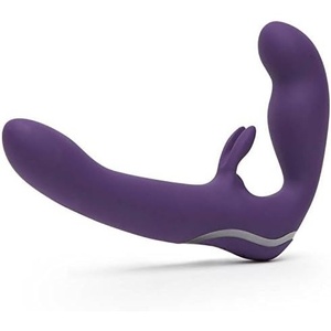 Lovehoney Desire Luxury Vibrating Strapless Strap On Dildo – 8 Inch Silicone Double Ended Dildo for Women – Rabbit Vibrator for Clit Stimulation – Adult Sex Toy – Rechargeable Gifts for Women – Purple