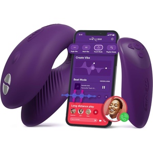 We-Vibe Chorus Vibrating Sex Toys for Couples | Remote Control Vibrator | Wearable App Controlled Adult Toys for Women | G Spot, Clit & Penis Sexual Stimulation Device | Clitoral Couples Gift |Coral(Dark Purple)