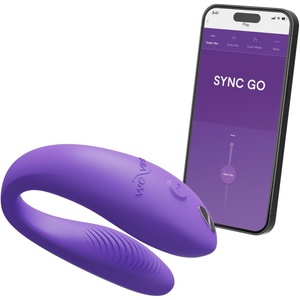 We-Vibe Sync Go Couples Vibrator with Travel Case | Wearable Vibrating Couples Adult Sex Toy | App Controlled G Spot & Clitoris Stimulator | Dual Stimulation with 10 Speeds | Rechargeable | Purple(Purple)