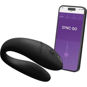 We-Vibe Sync Go Couples Vibrator with Travel Case | Wearable Vibrating Couples Adult Sex Toy | App Controlled G Spot & Clitoris Stimulator | Dual Stimulation with 10 Speeds | Rechargeable | Purple(Black)