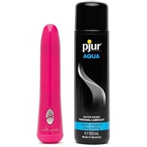 We-Vibe Tango Pink Powerful Clitoral Bullet Vibrator & Pjur Aqua Water Based Personal Lubricant 3.4 fl oz – Gifts for Women Sex Toys Bundle