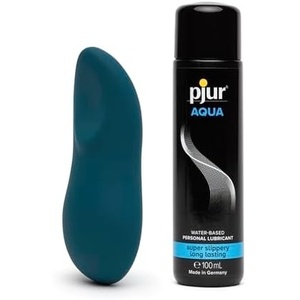 We-Vibe Touch X Green Powerful Mini Massager Vibrator & Pjur Aqua Water Based Personal Lubricant 3.4 fl oz – Female Sex Toys Bundle
