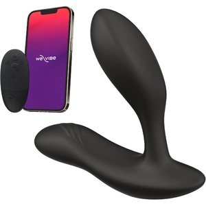 We-Vibe Vector+ Vibrating Butt Plug Adult Sex Toy | Silicone Perineum & Prostate Massager Male Sex Toy | Long Distance App & Remote Control Anal Vibrator | 10 Modes Anal Plug for Couples | Black(Black)