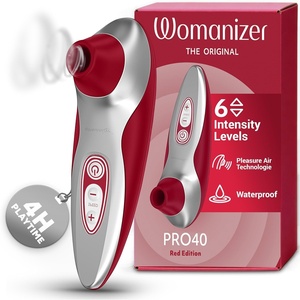 Womanizer Pro40 Clitoris Vibrator Sex Toy | Clit Stimulator with 6 Suction Speeds | Vibrating Dildo Adult Toys for Women | Clit Sucker Sexual Pleasure Tools for Women | Personal Massager | Rose Gold(Red)