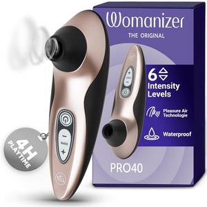 Womanizer Pro40 Clitoris Vibrator Sex Toy | Clit Stimulator with 6 Suction Speeds | Vibrating Dildo Adult Toys for Women | Clit Sucker Sexual Pleasure Tools for Women | Personal Massager | Rose Gold(Rose Gold)