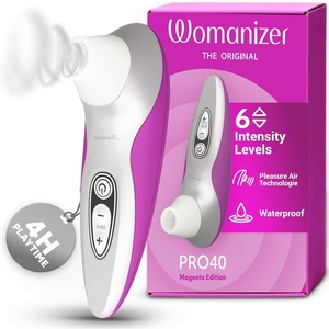 Womanizer Pro40 Clitoris Vibrator Sex Toy | Clit Stimulator with 6 Suction Speeds | Vibrating Dildo Adult Toys for Women | Clit Sucker Sexual Pleasure Tools for Women | Personal Massager | Rose Gold(Magenta)