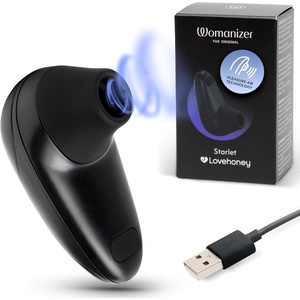 Womanizer Starlet Clitoris Vibrator Sex Toy | Clit Stimulator with 4 Suction Speeds | Vibrating Dildo Adult Toys for Women | Clit Sucker Sexual Pleasure Tools for Women | Personal Massager | White(Black)