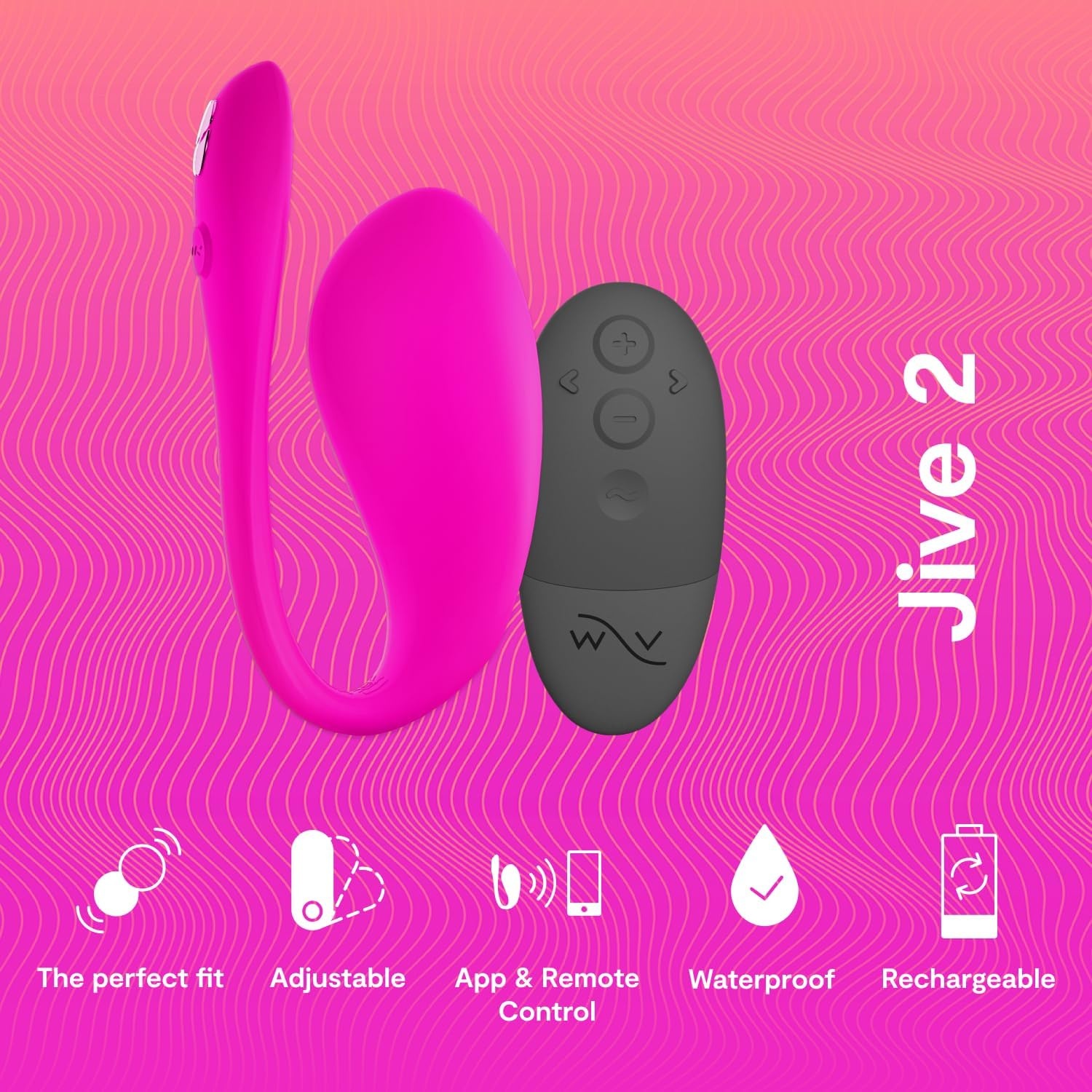 image:imageWomanizer Premium 2 Pink Pleasure Air Clitoris Sucker amp WeVibe Jive 2 Pink Remote Control Wearable Egg Vibrator Female Sex Toys Bundle